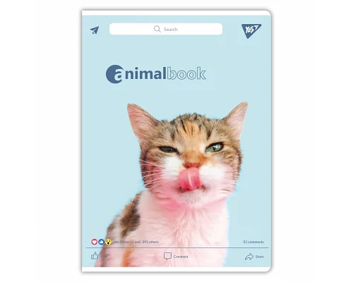 Зошит для записів Animalbook 48 А4 аркушів клітинка YES (682002)