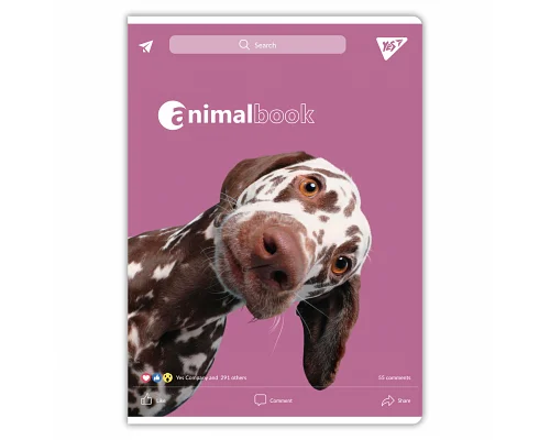 Зошит для записів Animalbook 48 А4 аркушів клітинка YES (682002)