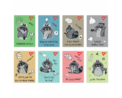 Блокнот А7 Smart raccoon 48 аркушів клітинка YES (152107)