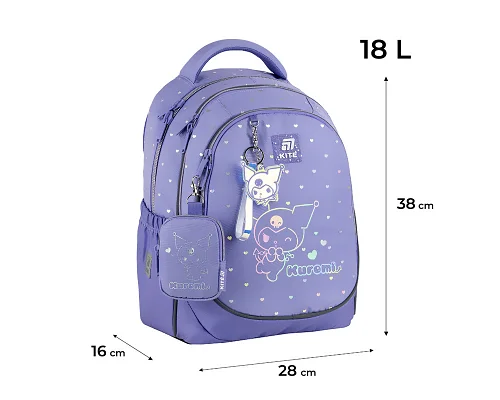 Рюкзак шкільний Kite котик Kuromi 38 см (HK25-700M)