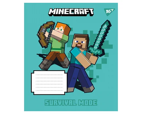 Зошит учнівський шкільний Minecraft Signs А5 24 аркушів клітинка YES (767561)