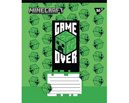 Зошит учнівський шкільний Minecraft Walls А5 24 аркушів клітинка YES (767568)