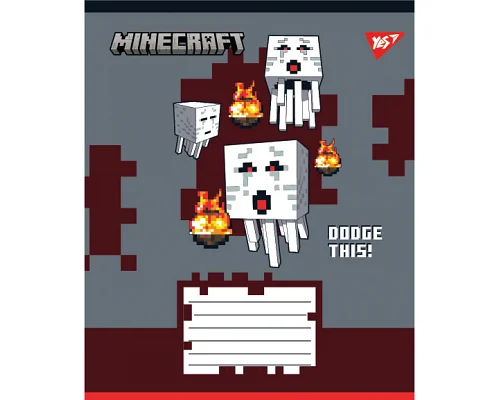 Зошит учнівський шкільний Minecraft Walls А5 24 аркушів клітинка YES (767568)