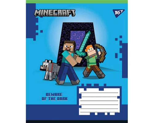 Зошит учнівський шкільний Minecraft Walls А5 24 аркушів лінія YES (767569)