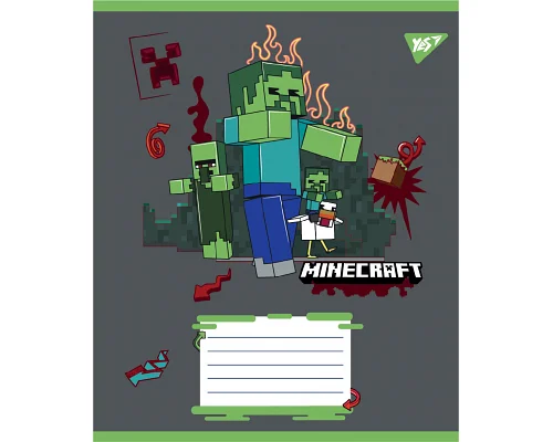 Зошит учнівський шкільний Minecraft Heroes А5 24 аркушів лінія YES (767582)