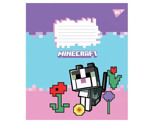 Зошит учнівський шкільний Minecraft Flowers А5 18 аркушів клітинка YES (767586)