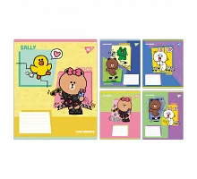 Зошит учнівський шкільний Line Friends Funny А5 12 аркушів коса лінія YES (767640)