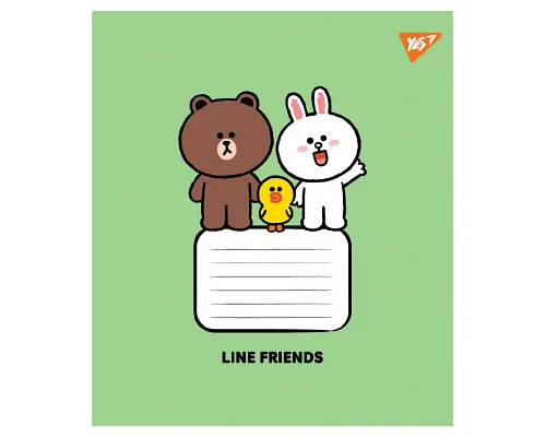 Зошит учнівський шкільний Line Friends Stylish А5 12 аркушів лінія YES (767646)