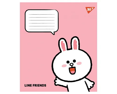 Зошит учнівський шкільний Line Friends Stylish А5 12 аркушів коса лінія YES (767647)