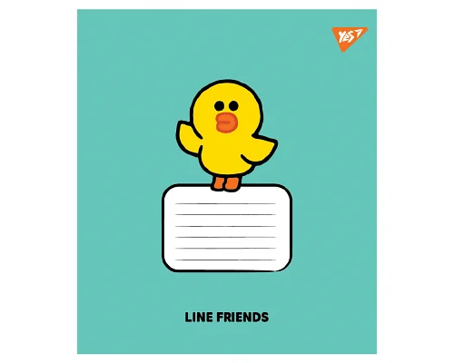 Зошит учнівський шкільний Line Friends Stylish А5 12 аркушів коса лінія YES (767647)