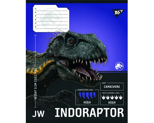 Зошит учнівський шкільний JURASSIC WORLD Strength and Power А5 24 аркушів лінія YES (767669)