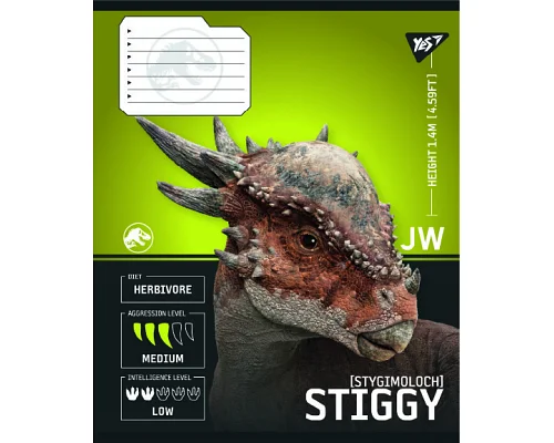 Зошит учнівський шкільний JURASSIC WORLD Strength and Power А5 24 аркушів лінія YES (767669)