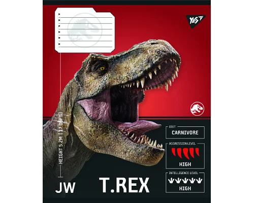 Зошит учнівський шкільний JURASSIC WORLD Strength and Power А5 24 аркушів лінія YES (767669)