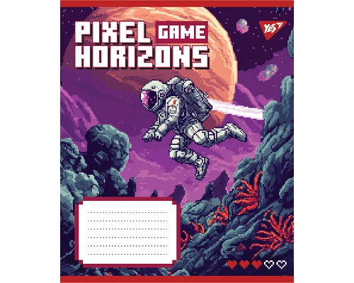 Зошит учнівський шкільний Pixel game А5 12 аркушів лінія YES (767775)