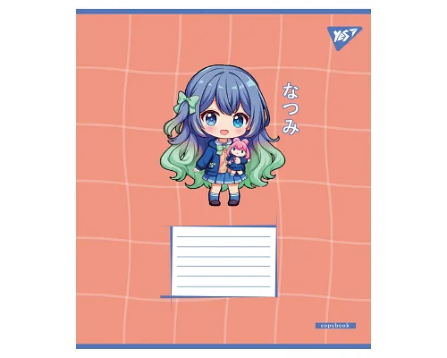Зошит учнівський шкільний Anime girls А5 12 аркушів коса лінія YES (767989)
