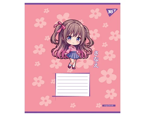 Зошит учнівський шкільний Anime girls А5 18 аркушів лінія YES (767991)