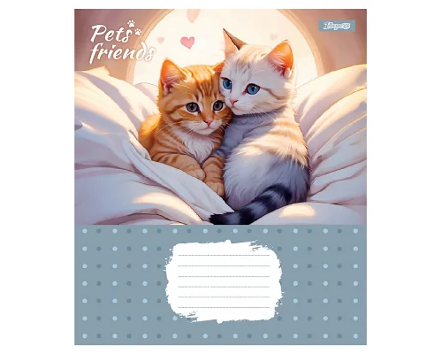 Зошит учнівський шкільний Pets Frinds А5 12 аркушів лінія 1 Вересня (768067)