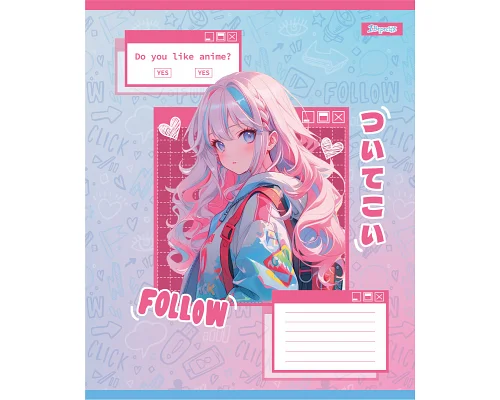 Тетрадь ученическая школьная Follow Anime А5 12 листов клетка 1 Вересня (768119)