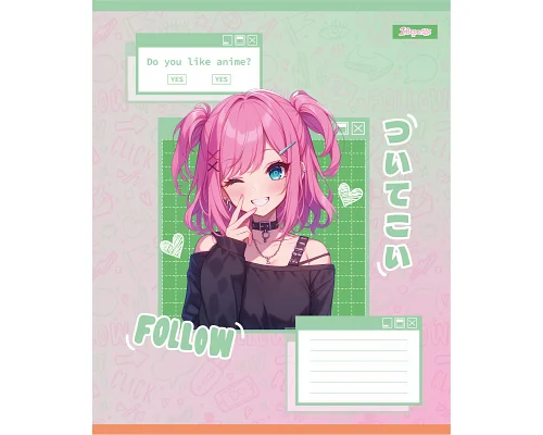 Тетрадь ученическая школьная Follow Anime А5 12 листов клетка 1 Вересня (768119)