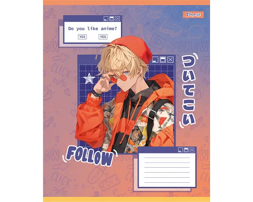 Тетрадь ученическая школьная Follow Anime А5 12 листов клетка 1 Вересня (768119)