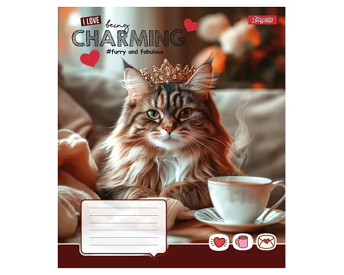 Зошит учнівський шкільний Charming А5 24 аркушів лінія 1 Вересня (768188)