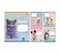 Зошит учнівський шкільний Funny Pets А5 12 аркушів лінія 1 Вересня (768209)