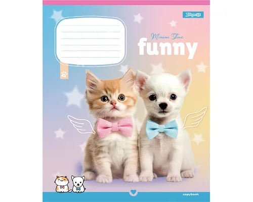 Зошит учнівський шкільний Funny Pets А5 12 аркушів лінія 1 Вересня (768209)