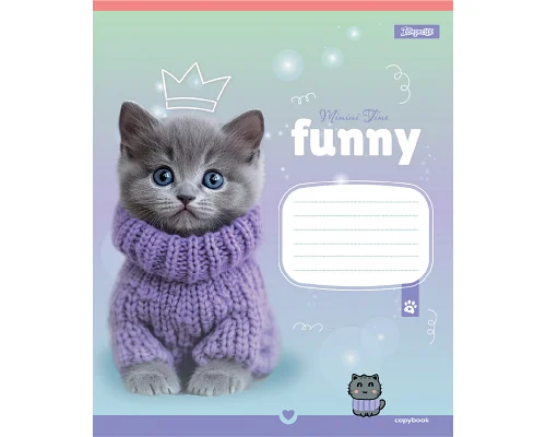 Зошит учнівський шкільний Funny Pets А5 12 аркушів лінія 1 Вересня (768209)