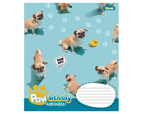 Зошит учнівський шкільний Pawsitively А5 24 аркушів лінія 1 Вересня (768241)