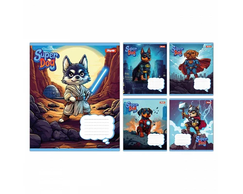 Зошит учнівський шкільний Super Dog А5 12 аркушів лінія 1 Вересня (768253)