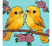 Картина за номерами Веселкові пташки art_selena_ua 25х25 Ідейка (KHO1178)