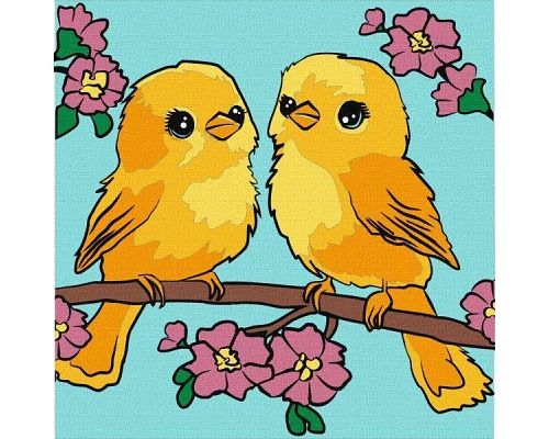 Картина за номерами Веселкові пташки art_selena_ua 25х25 Ідейка (KHO1178)