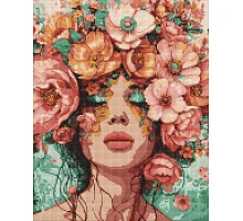 Алмазна мозаїка Дівчина у квітах victoria_art___ 40х50 Ідейка (AMO8029)