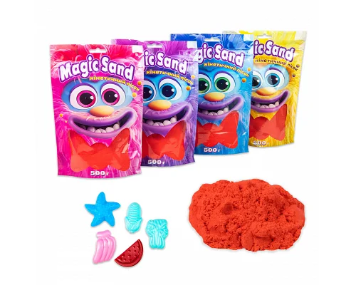 Кінетичний пісок Strateg Magic sand в пакеті 39403-6 червоний, 0,500 кг
