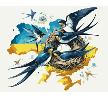 Картина по номерам Ласточки в гнезде 