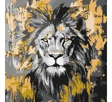Картина по номерам Золотой лев с красками металлик art_selena_ua 40х40 Идейка (KHO6735)
