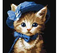Картина за номерами Котик в капелюсі art_selena_ua 30х30 Ідейка (KHO6739)