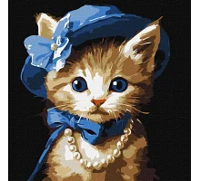 Картина за номерами Котик в капелюсі art_selena_ua 30х30 Ідейка (KHO6739)