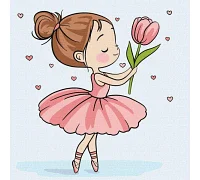 Картина за номерами Весняна балерина art_selena_ua 25х25 Ідейка (KHO1240)