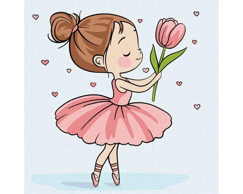 Картина за номерами Весняна балерина art_selena_ua 25х25 Ідейка (KHO1240)