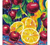 Картина за номерами Соковита насолода з фарбами металік art_selena_ua 40х40 Ідейка (KHO5732)
