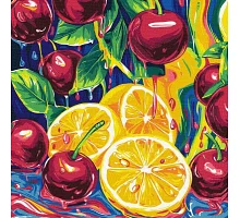 Картина за номерами Соковита насолода з фарбами металік art_selena_ua 40х40 Ідейка (KHO5732)