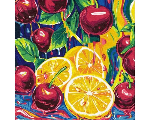 Картина за номерами Соковита насолода з фарбами металік art_selena_ua 40х40 Ідейка (KHO5732)