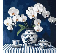 Картина за номерами Орхідея в порцеляні art_selena_ua 40х40 Ідейка (KHO3312)