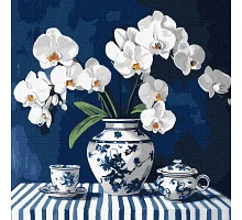 Картина по номерам Орхидея в фарфоре art_selena_ua 40х40 Идейка (KHO3312)