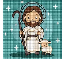 Алмазна мозаїка Милий Ісус art_selena_ua 30х30 Ідейка (AMO8196)