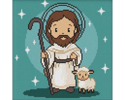 Алмазна мозаїка Милий Ісус art_selena_ua 30х30 Ідейка (AMO8196)
