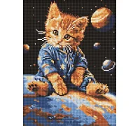 Алмазна мозаїка Зоряний котик art_selena_ua 30х40 Ідейка (AMO8167)
