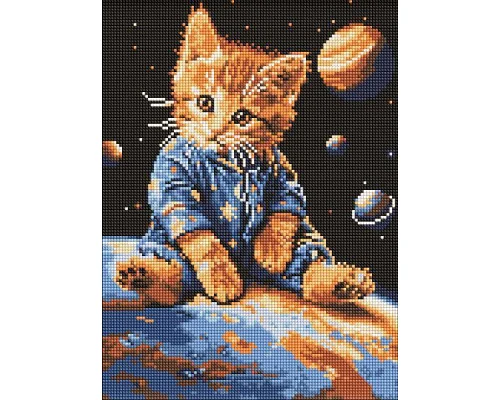Алмазна мозаїка Зоряний котик art_selena_ua 30х40 Ідейка (AMO8167)