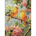 Алмазна мозаїка Весняні канарки art_selena_ua 30х40 Ідейка (AMO8164)